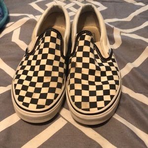 Black and white checkerboard vans
